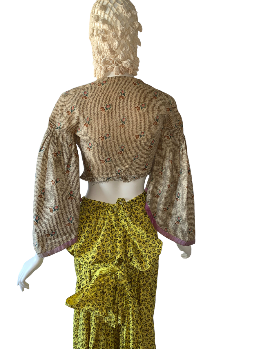 Antique 1850s Wool Challis Dress Top product image