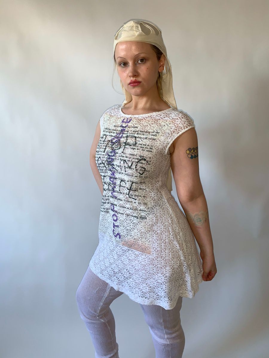 Nozomi Ishiguro "Stop Making Sense" Lace Minidress product image