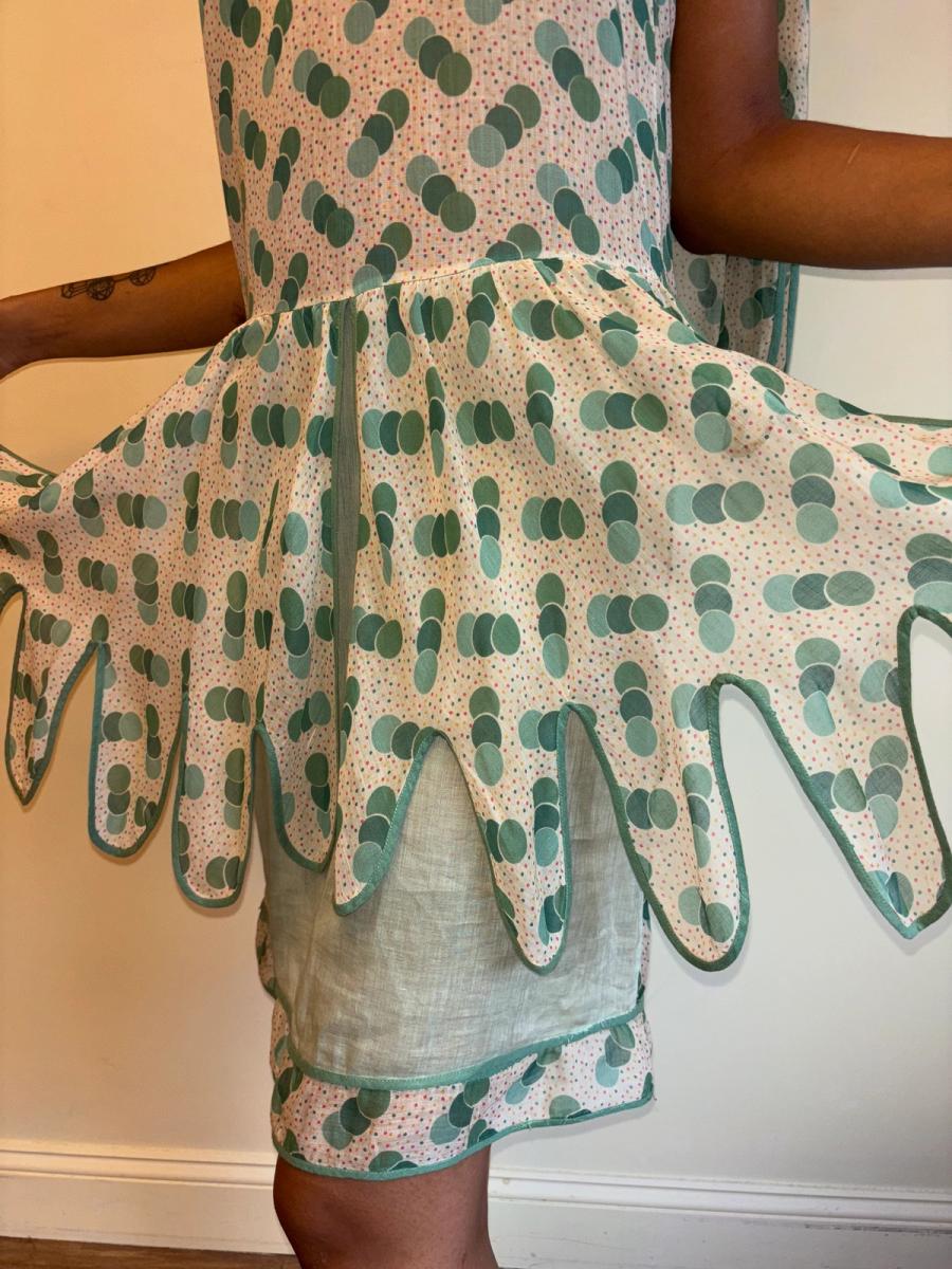 1920s Green Polka Dot Voile Day Dress product image
