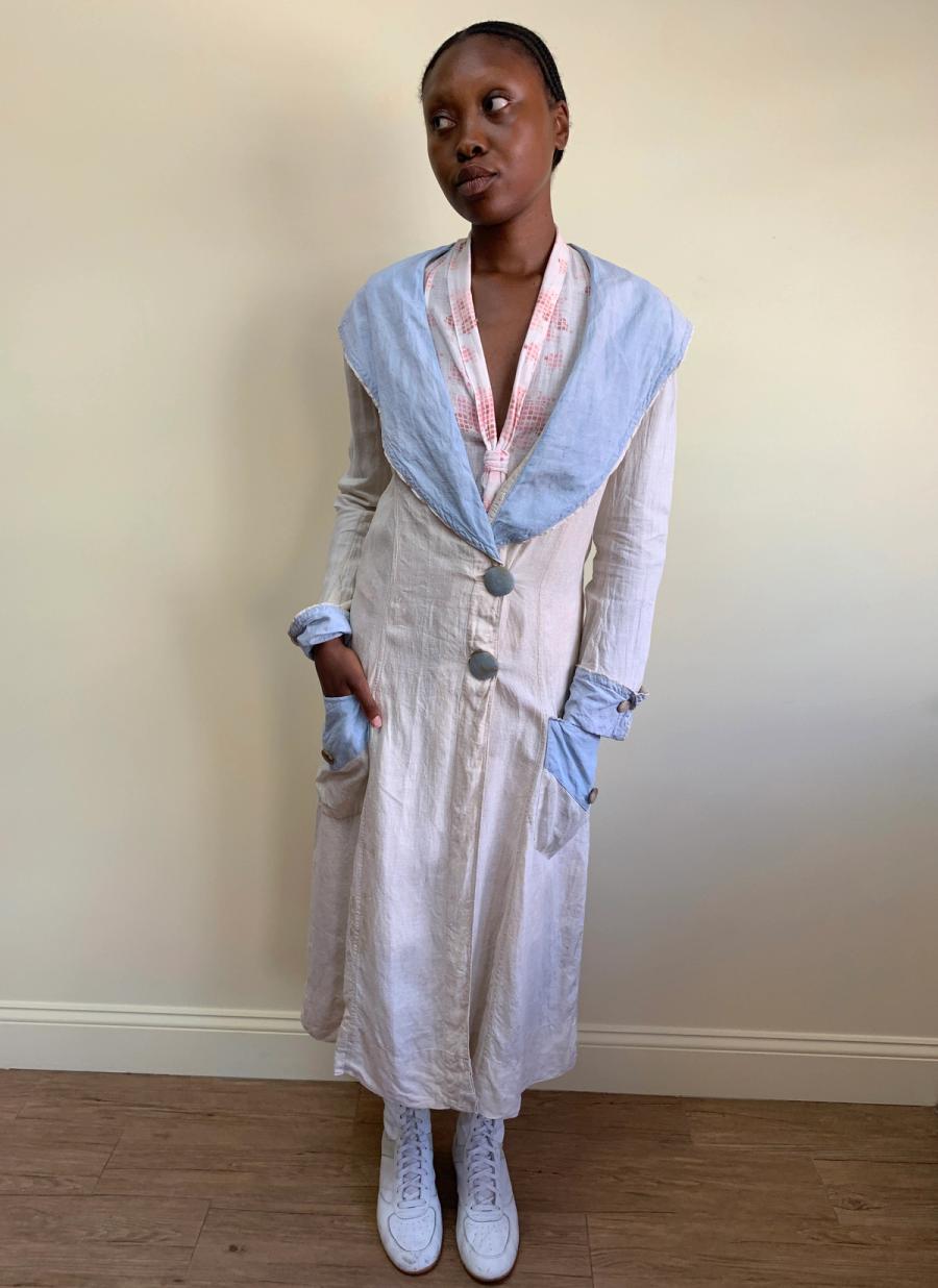 Edwardian Duster with Baby Blue Accents product image