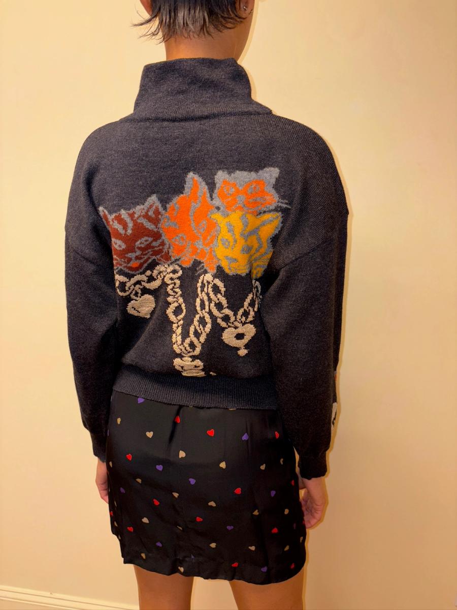 80s Escada Cat and Mouse Sweater product image