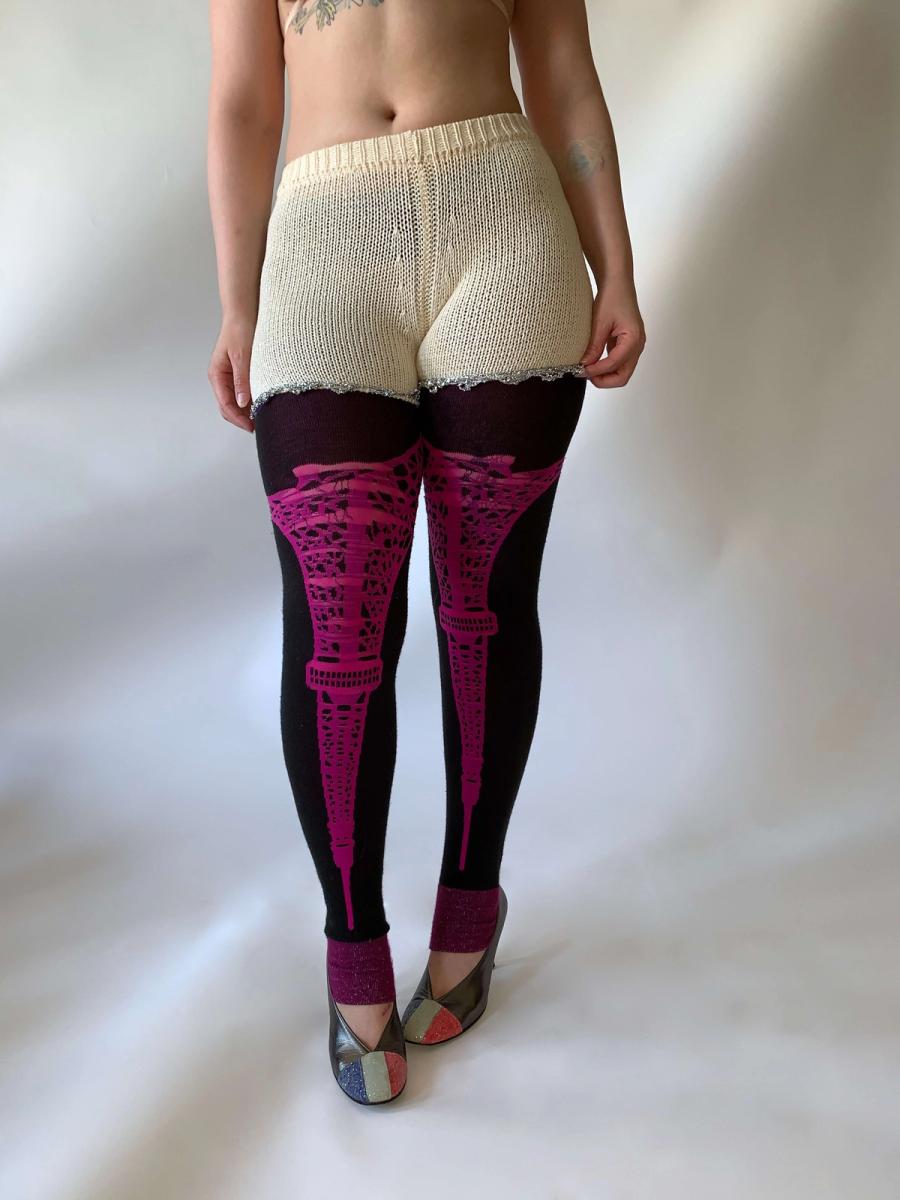 Nozomi Ishiguro Knit Tinsel Shorts product image