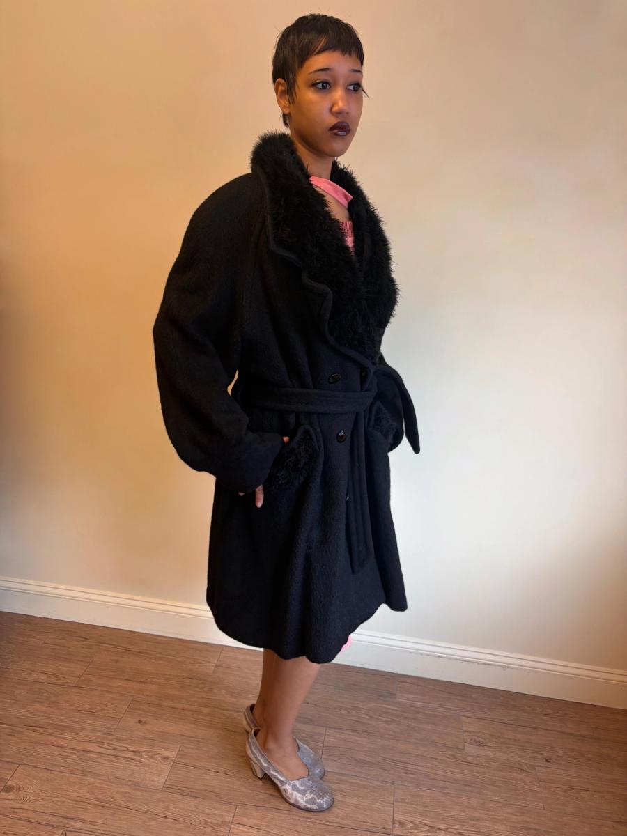 Vintage Chantal Thomass Mohair and Marabou Trench Coat product image