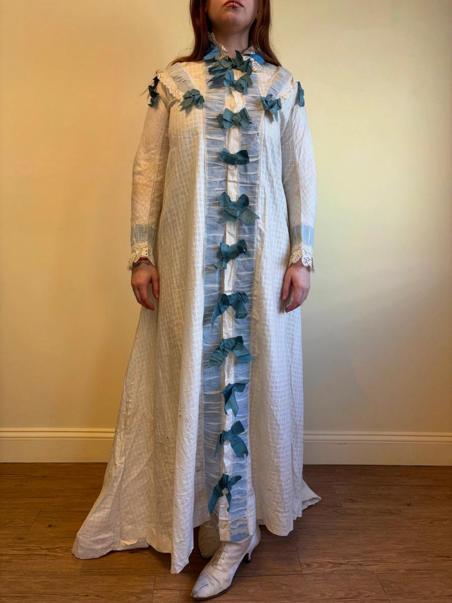 Victorian Dressing Gown with Blue Ribbons product image
