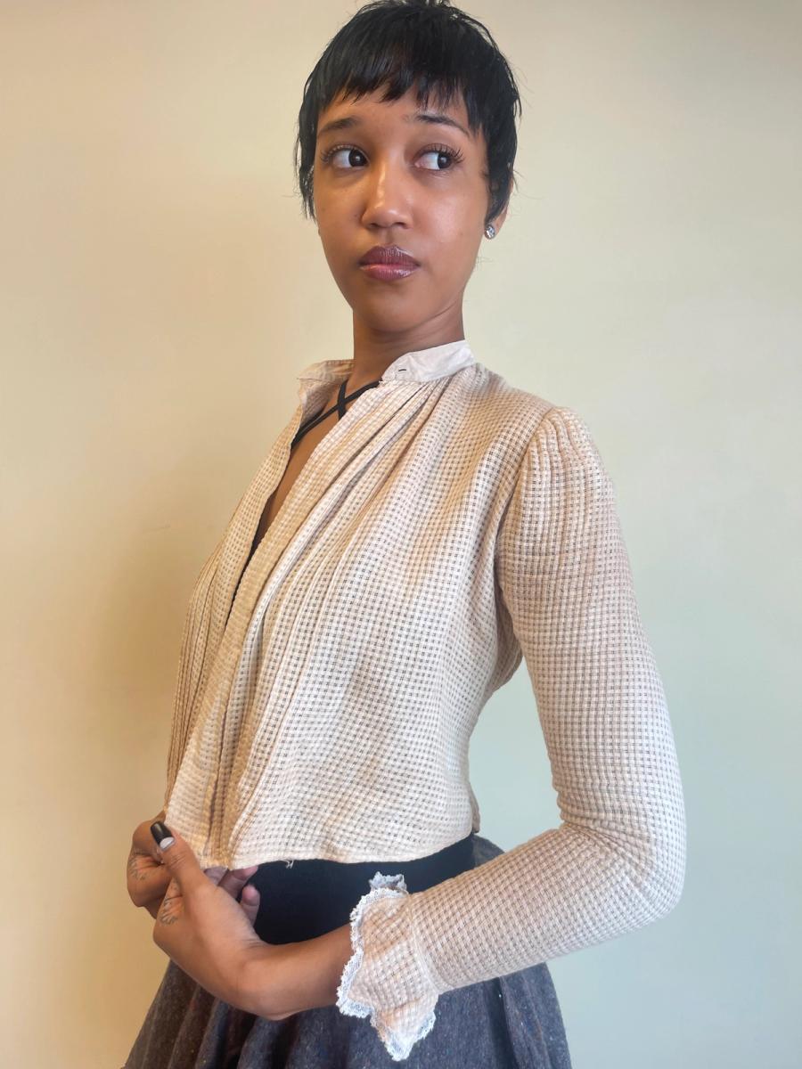 Antique Edwardian Monkscloth Shirtwaist  product image