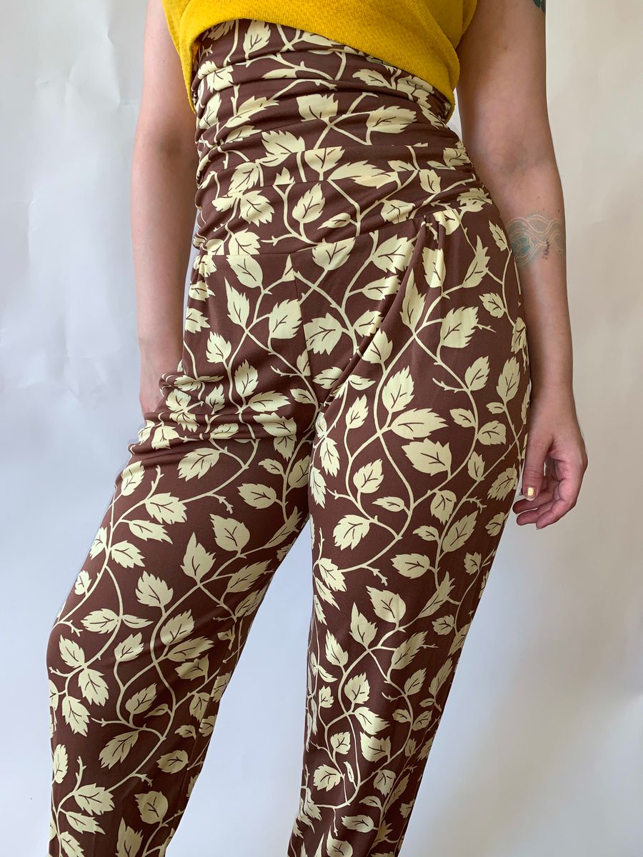 Norma Kamali OMO Giraffe/Vine Print High Waist Pants product image