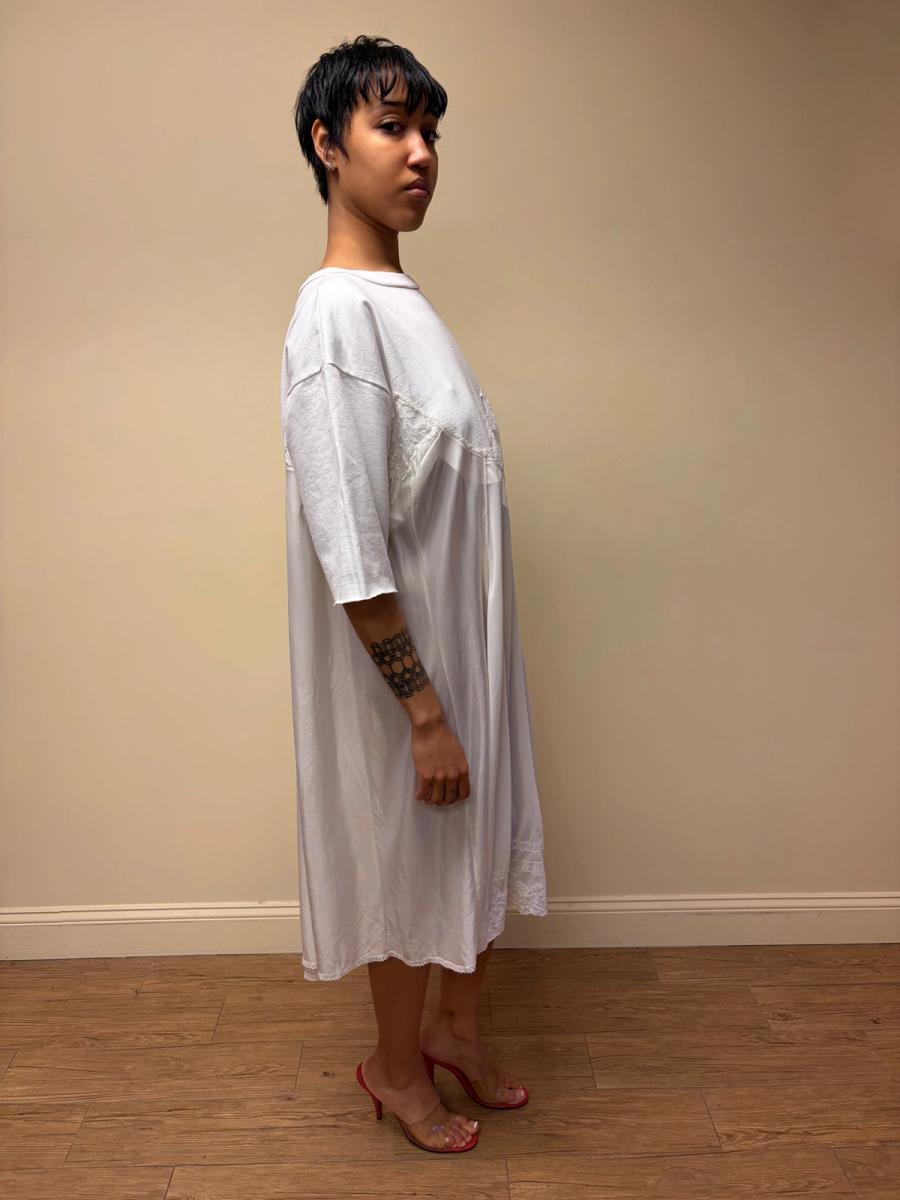 Yeah Right!! White Patchwork Slip Dress product image