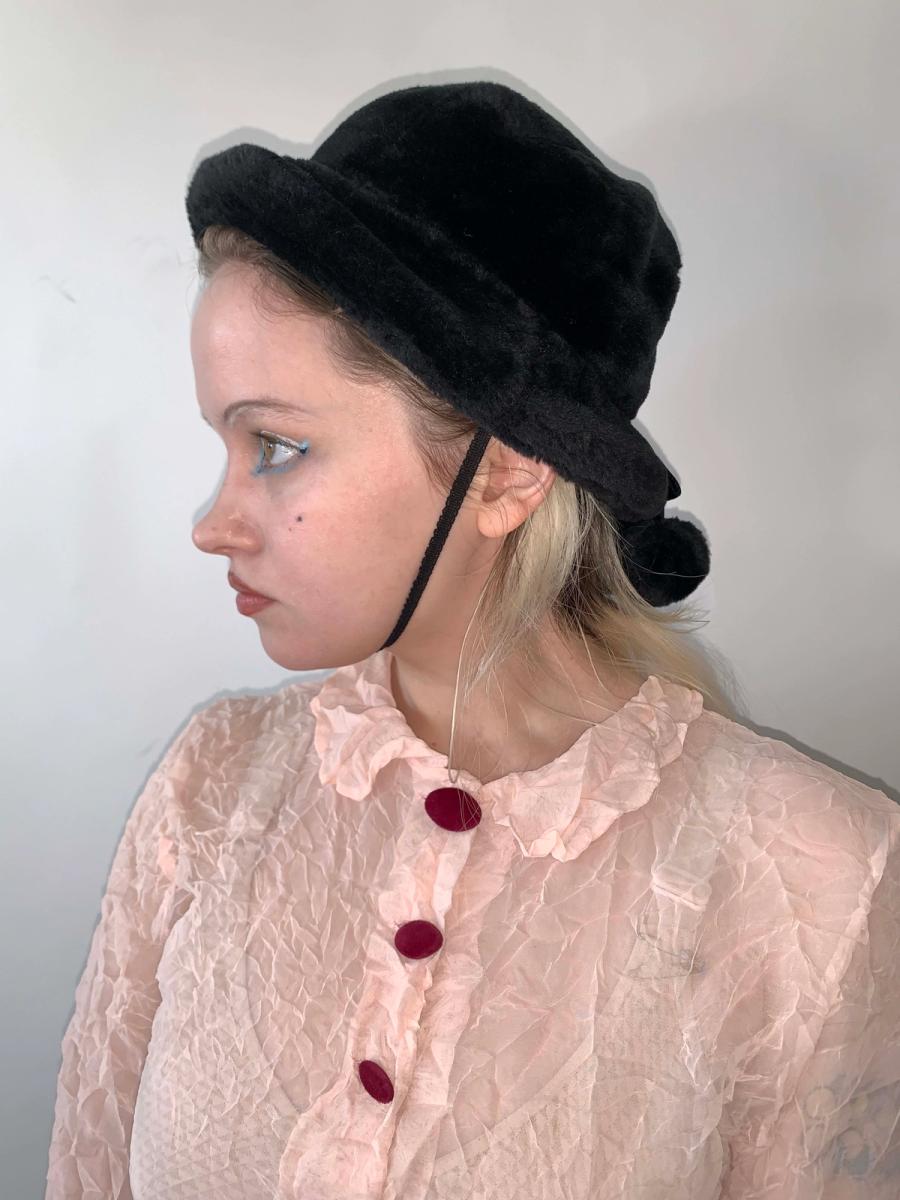 Chantal Thomass Plush Hat with Cherry Pom Pom product image