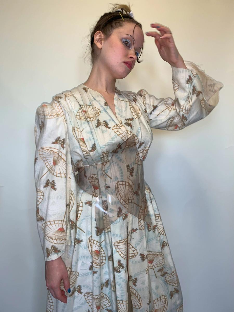 Edwardian Printed Flannel Dressing Gown product image