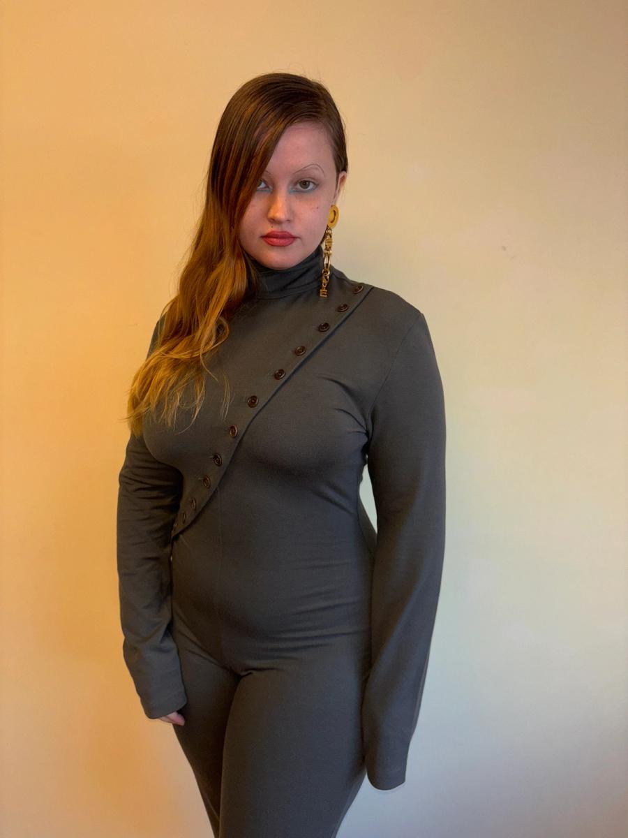90s Norma Kamali Button Catsuit product image