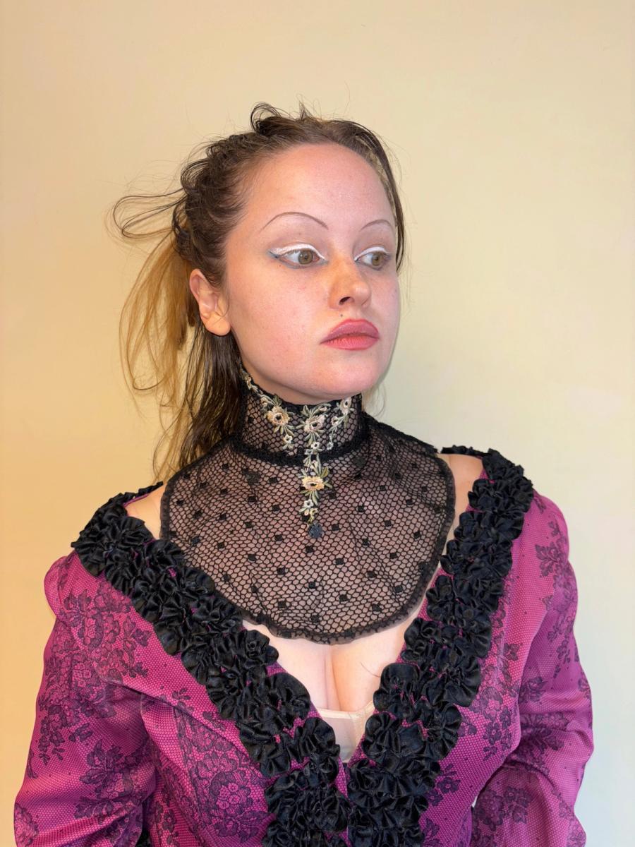 Black Lace Boned Guimpe product image
