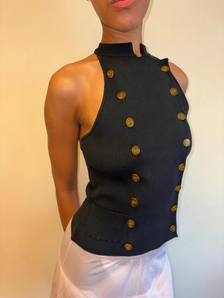90s Vivienne Westwood Button Orb Halter Knit product image