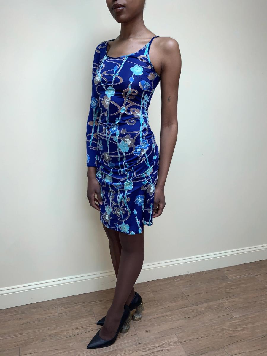 90s Jean Colonna Asymmetrical Burnout Dress product image