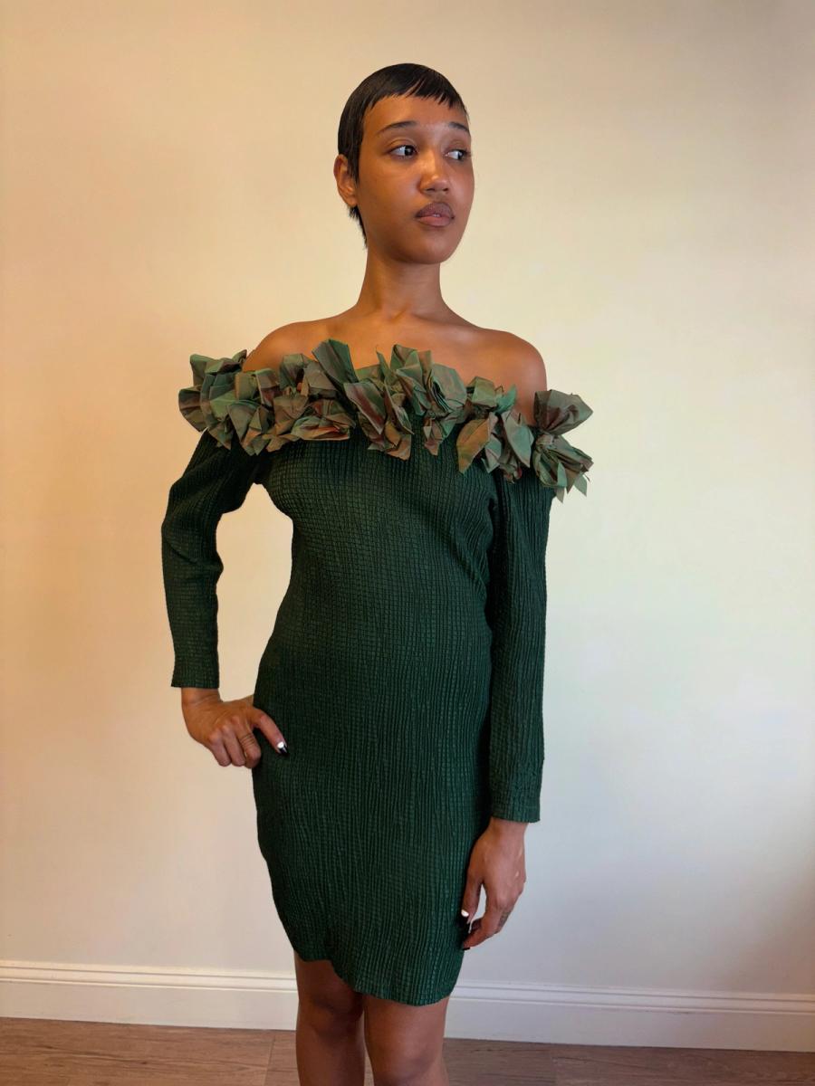 80s Lolita Lempicka Green Bow Dress product image