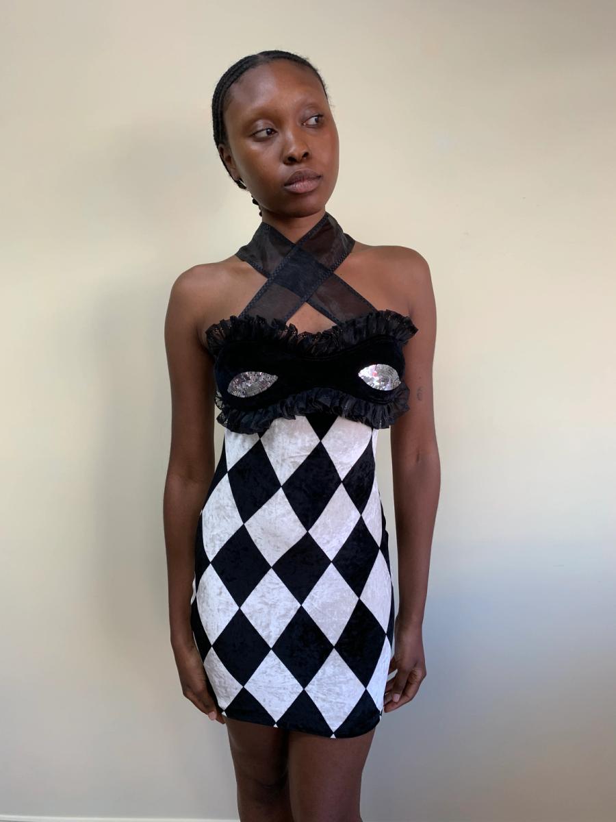 1993 Chantal Thomass Harlequin Mask Dress product image