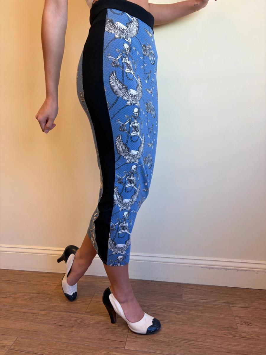 80s Junior Gaultier Biker and Pin-up Girl Hobble Skirt product image