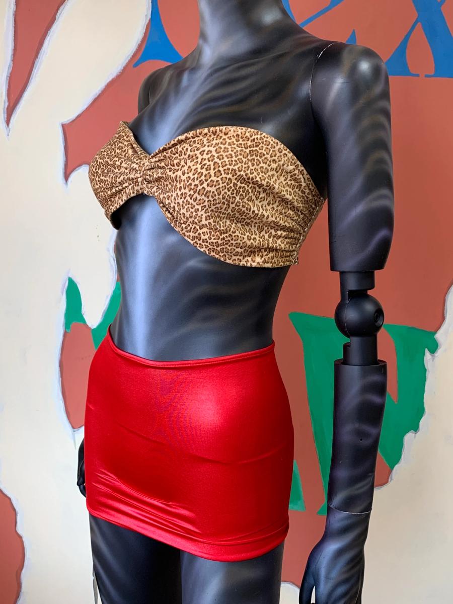 Deadstock 80s OMO Norma Kamali Red Swim Skort product image