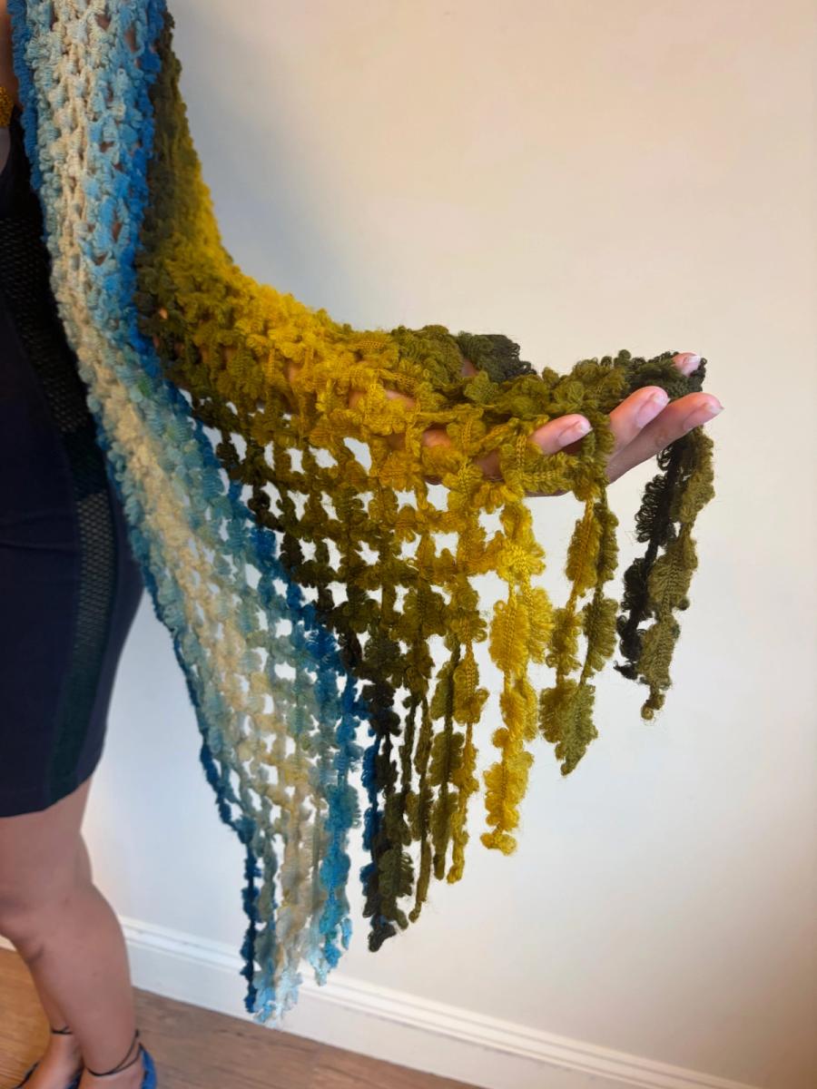 Victorian Blue Green Ombré Knit Scarf  product image