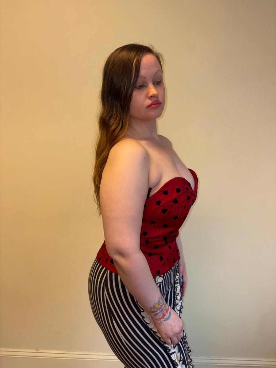 80s Krizia Moiré Flocked Bustier product image