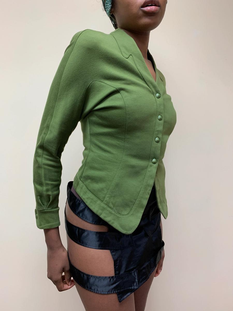 Thierry Mugler Green Cotton Blazer product image
