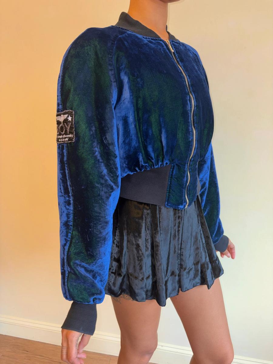 80s-90s Boy London Changeable Blue Velvet Bomber  product image