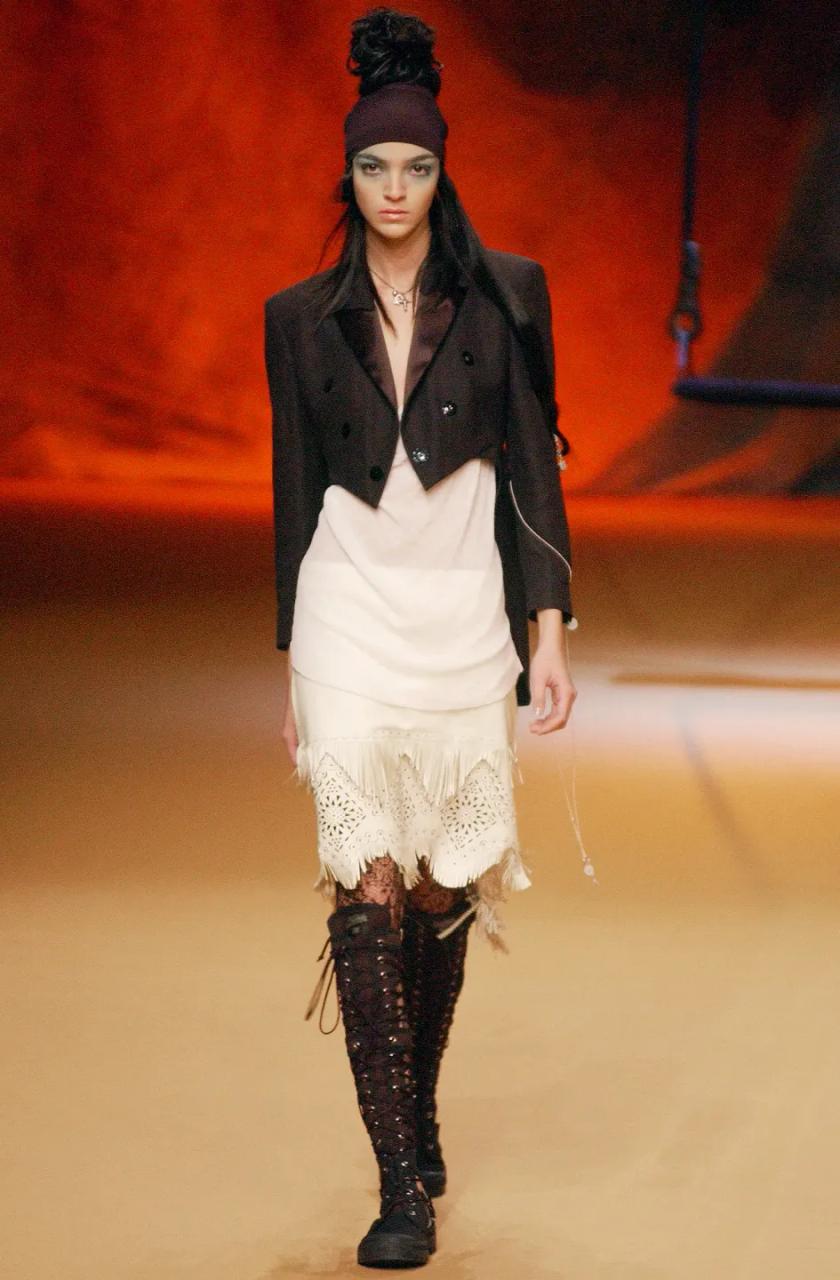 SS 2003 Jean-Paul Gaultier Rust Laser Cut Skirt product image