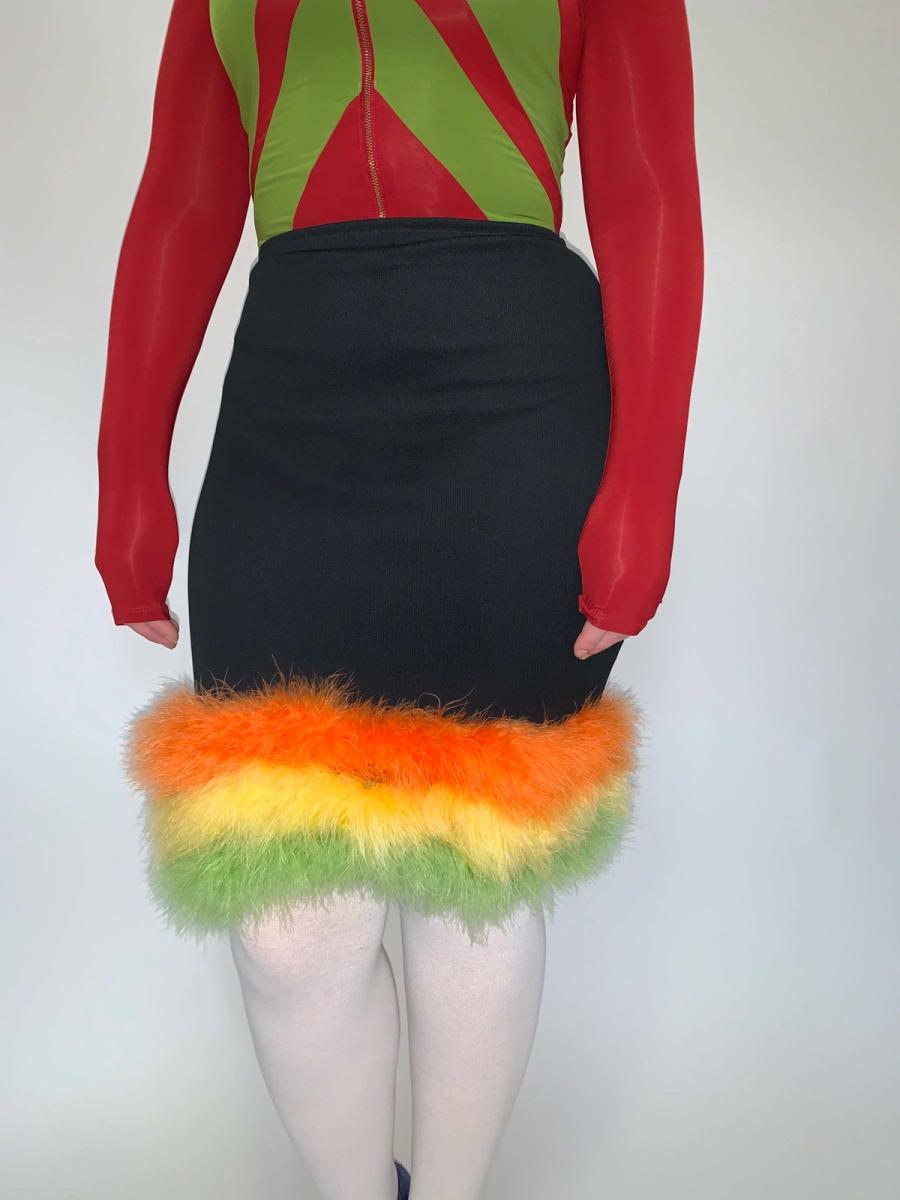 1989 Gaultier Junior Marabou Skirt product image