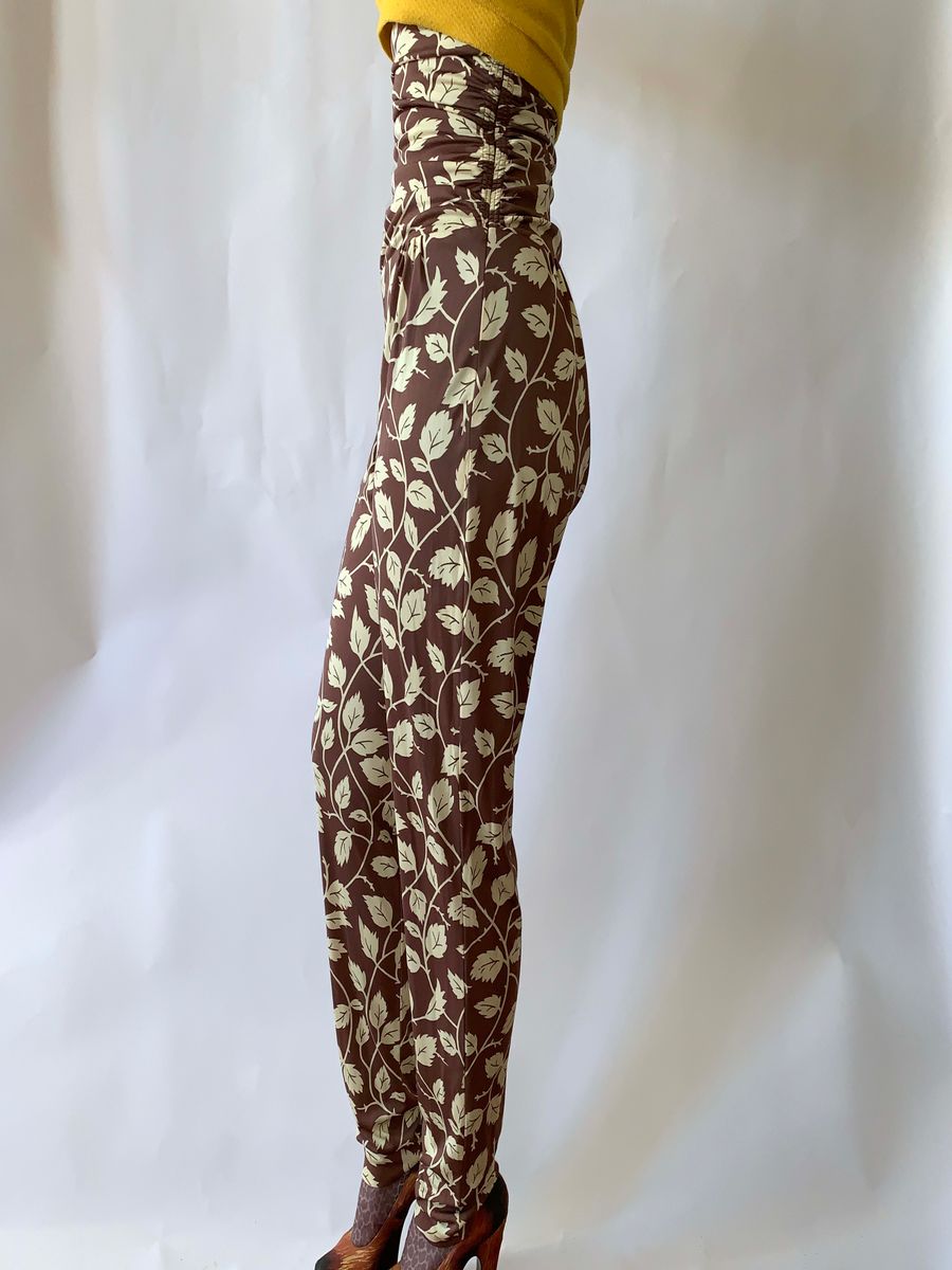 Norma Kamali OMO Giraffe/Vine Print High Waist Pants product image