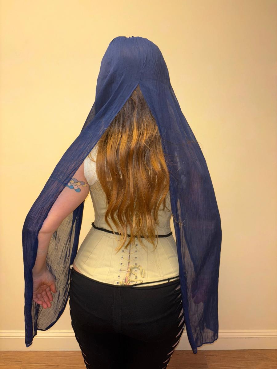30s or 40s Silk Georgette Headpiece product image