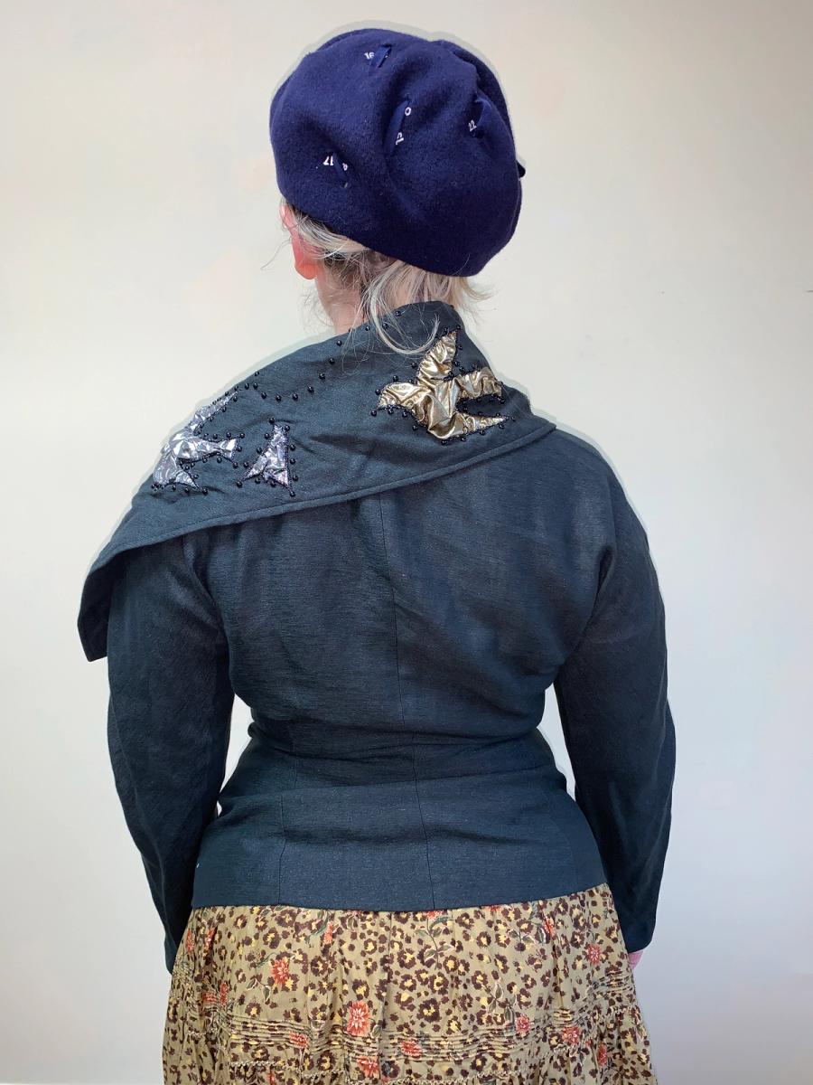 Kansai Yamamoto Asymmetrical Jacket with Bird Embellishment product image