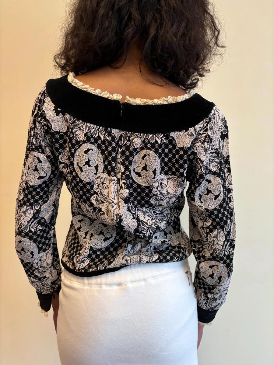 80s Chantal Thomass Velvet Floral Top product image
