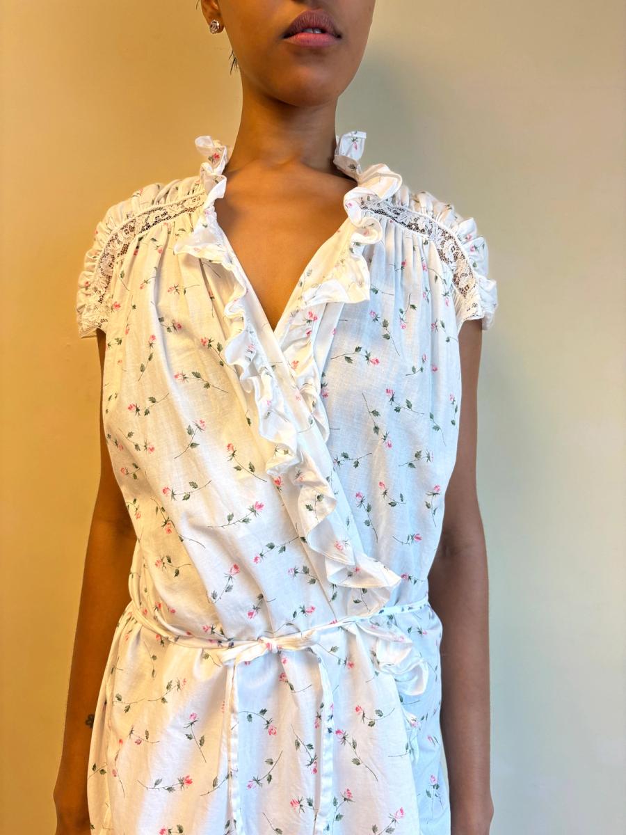 1980s Chantal Thomass Rosebud Peignoir Wrapdress product image