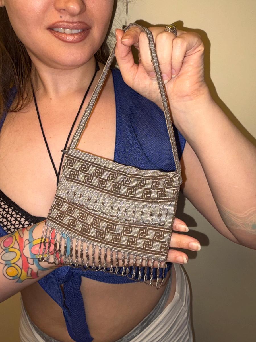 1920s Cut Steel Greek Key Purse product image