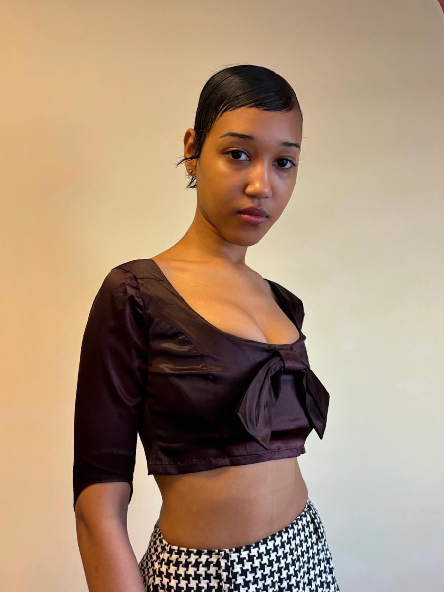 90s Vivienne Westwood Short Corset With Sleeves & Bow product image