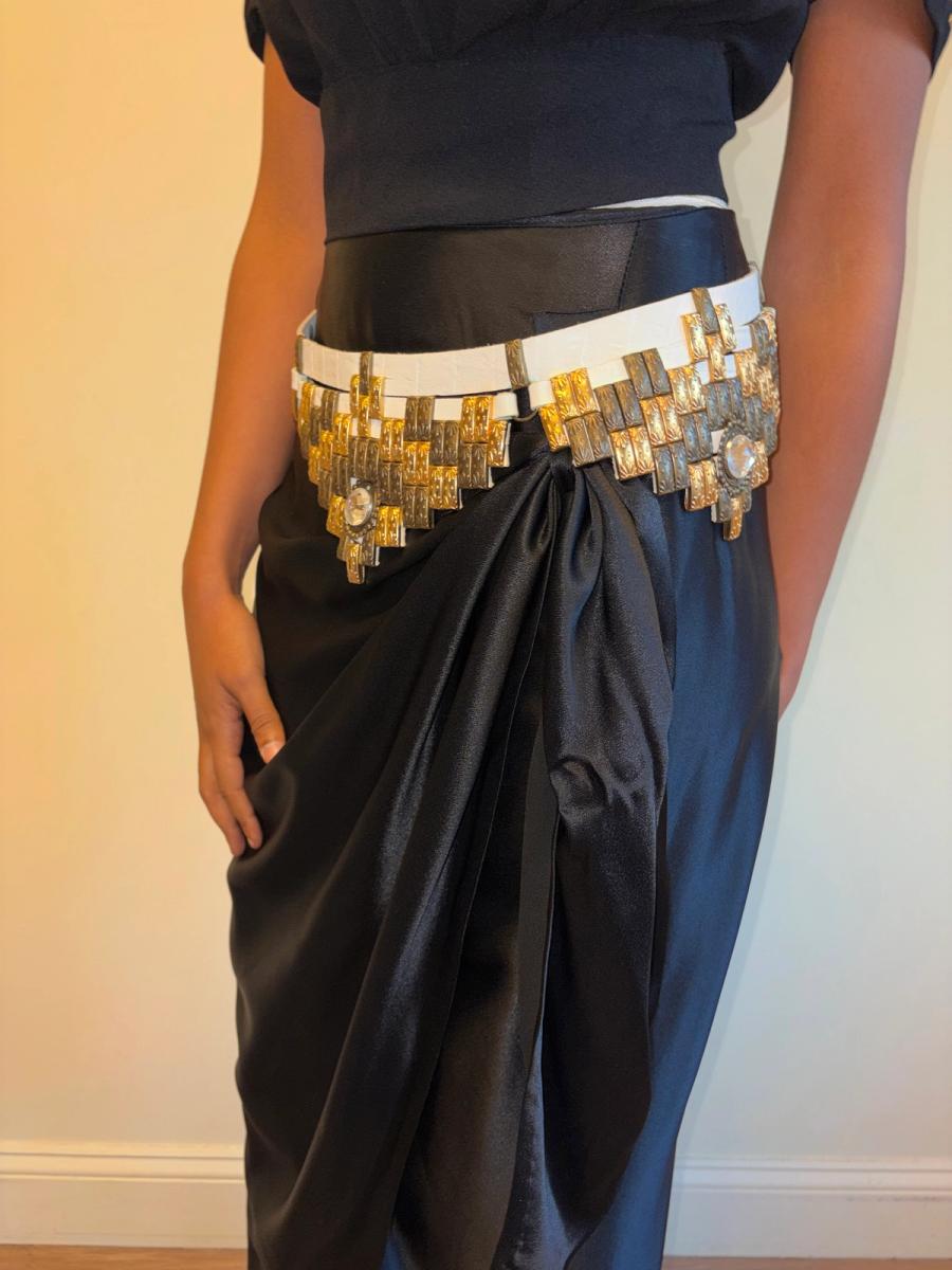 1980s French Studded Geometric Belt  product image