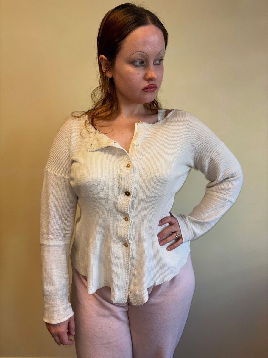 Rare French Antique Cotton Cardigan product image