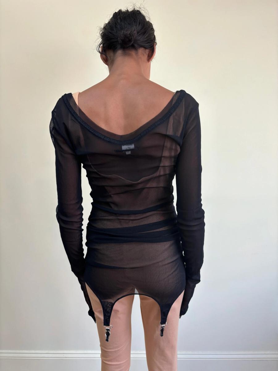 90s Jean-Paul Gaultier Sheer Garter Dress product image