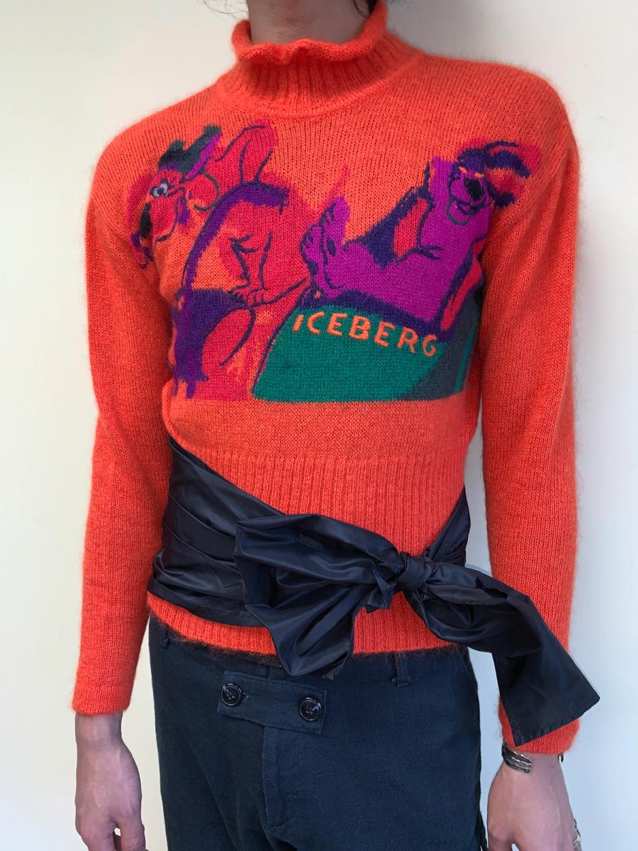 80s Iceberg Cartoon Dog Sweater With Sash product image