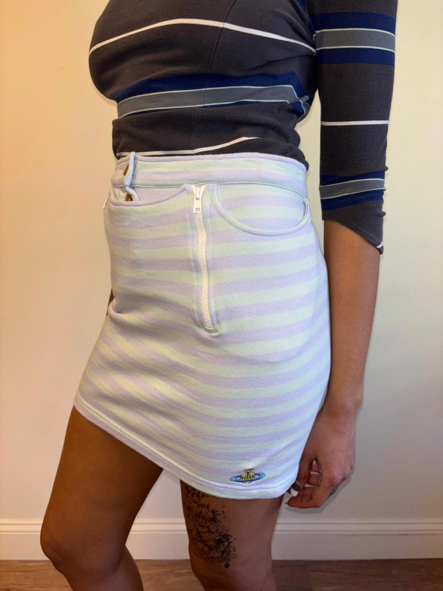 90s Vivienne Westwood Striped Flap Front Skirt product image
