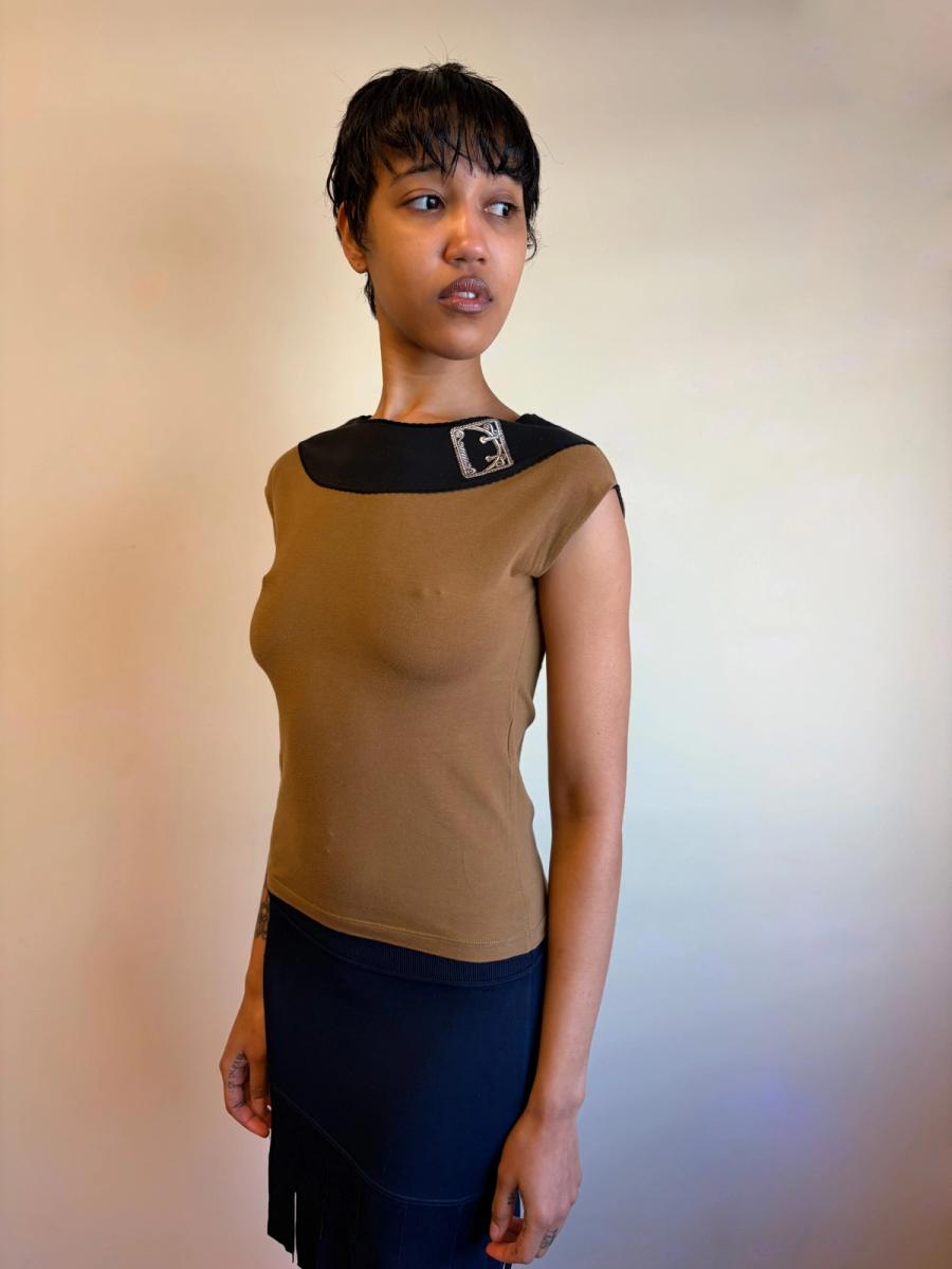 Vintage Chantal Thomass Shirt with Embroidered Buckle product image