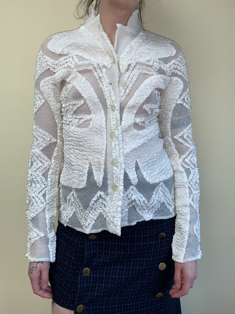 90s Yoshiki Hishinuma White Sculptural Top product image