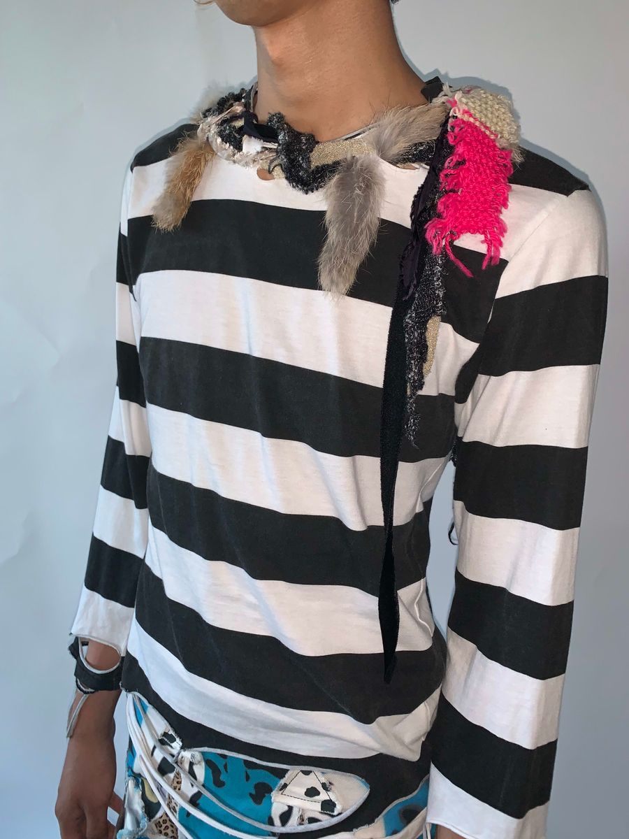 Nozomi Ishiguro Striped Deconstructed Top product image