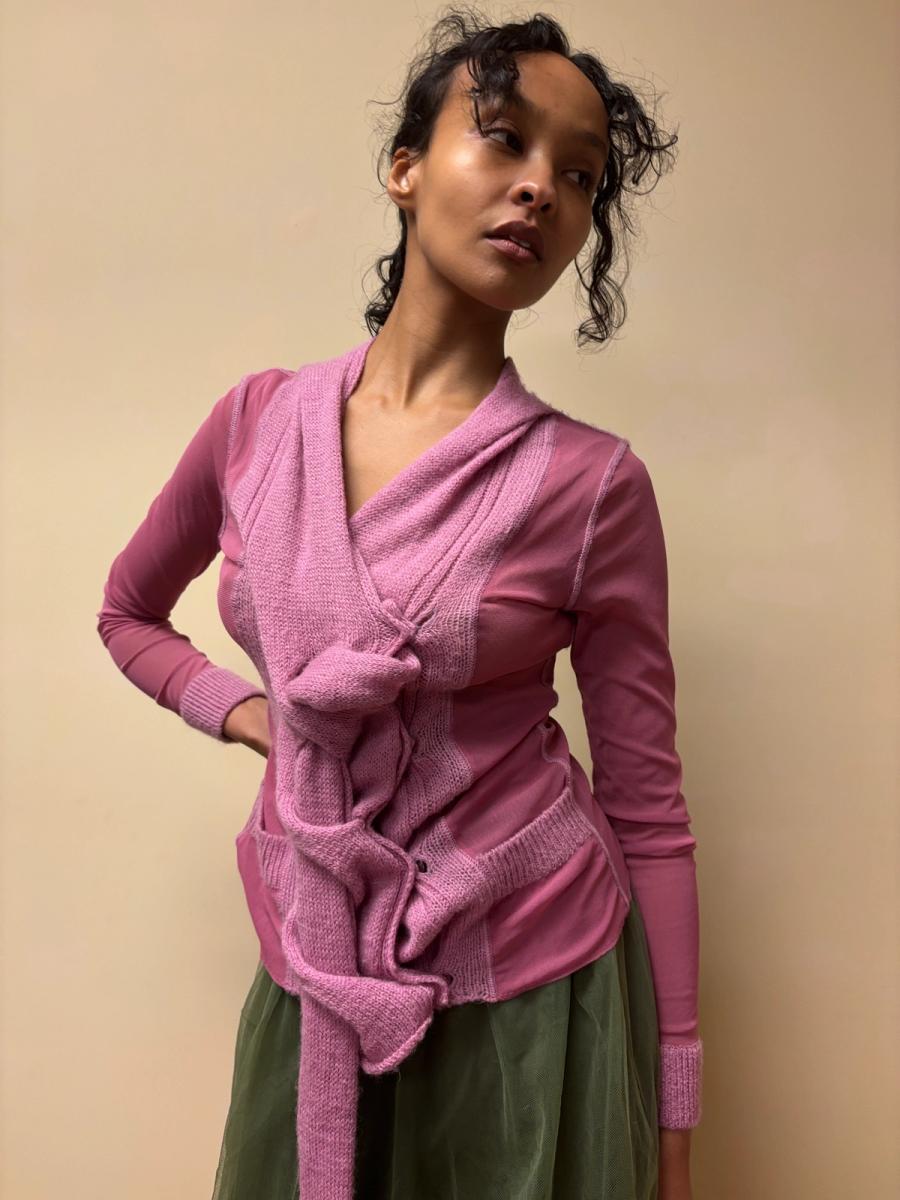 Vintage Jean-Paul Gaultier Mesh and Knit Braided Top product image