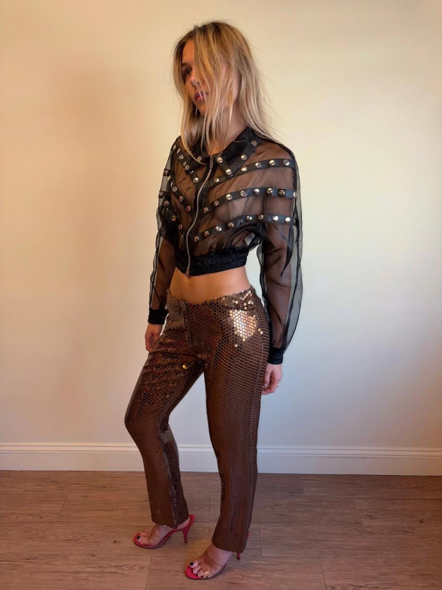 Paco Rabanne Brown Sequin Pants product image