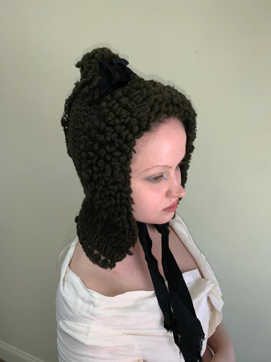 1890s Knit Winter Bonnet product image