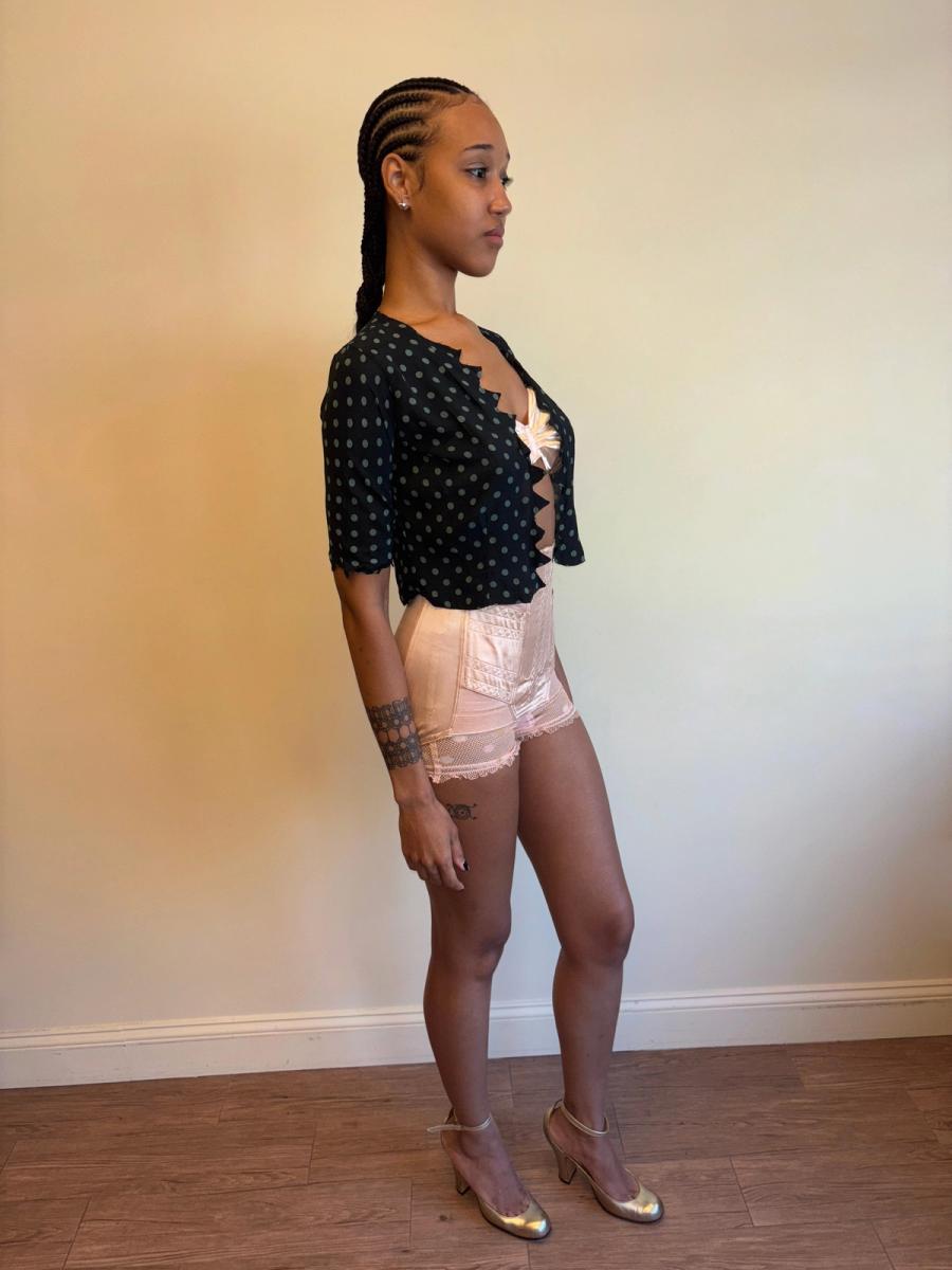 30s Polka Dot Top with Jagged Hem product image