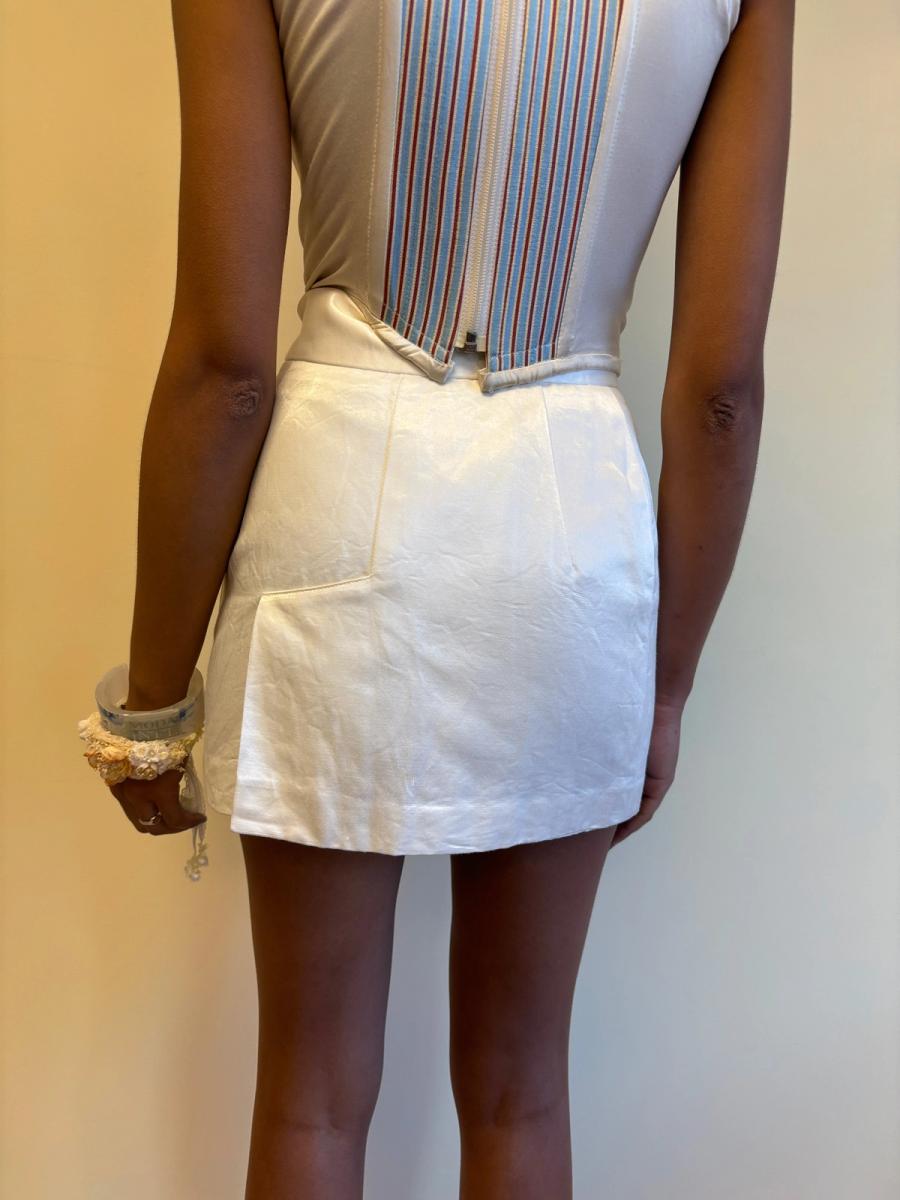 90s Vivienne Westwood White Satin Miniskirt product image