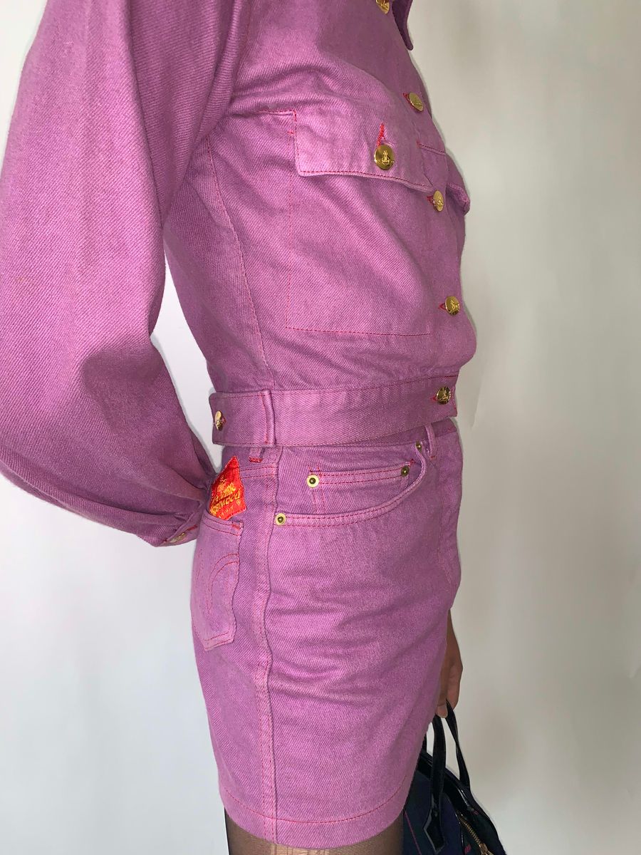90s Vivienne Westwood Fuschia Denim Set product image
