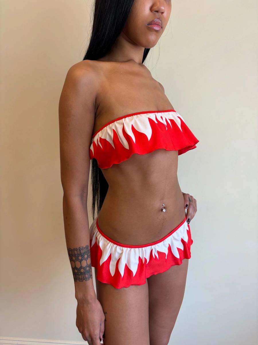 Vintage YSL Flame Bandeau Bikini product image