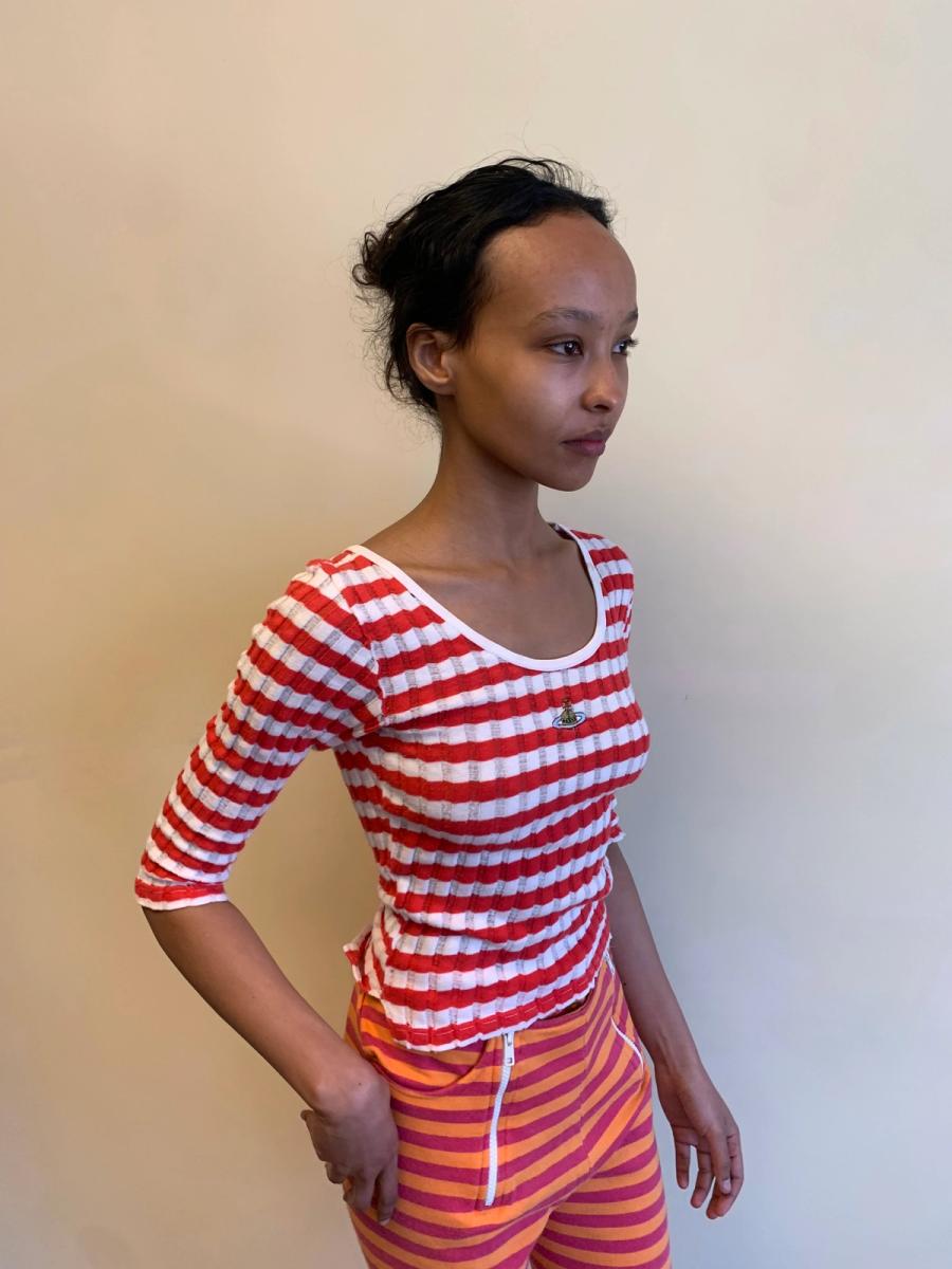 90s Vivienne Westwood Gold Label Striped Orb Top product image